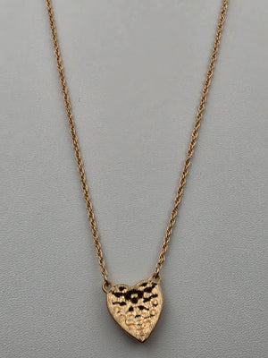 Pink Rhinestone Heart/Adjustable 20"-22" Pendant Necklace