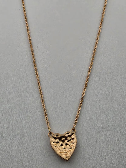 Pink Rhinestone Heart/Adjustable 20"-22" Pendant Necklace