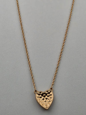 Pink Rhinestone Heart/Adjustable 20"-22" Pendant Necklace