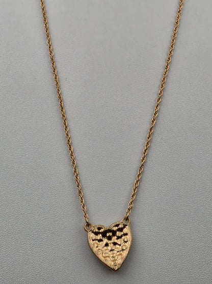 Pink Rhinestone Heart/Adjustable 20"-22" Pendant Necklace