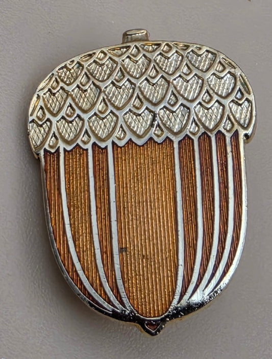 HALLMARK CARDS INC. Acorn Cloisonne Vintage 1" Brooch
