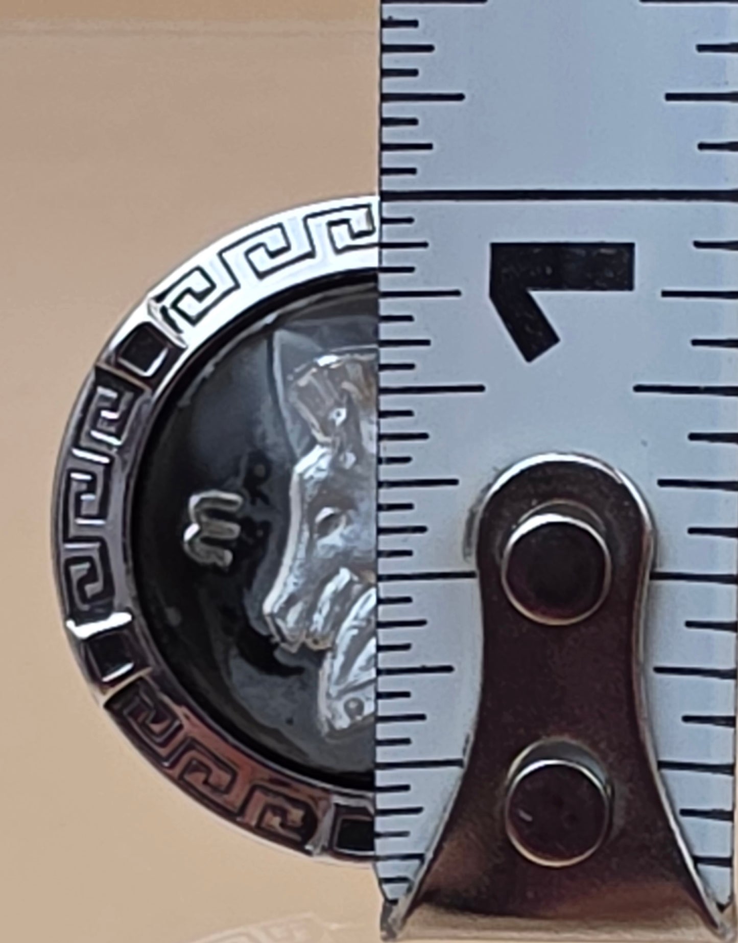 HICKOK Pair of Horse Head/Silvertone/Black Vintage Cufflinks
