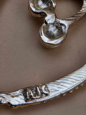 AMERICAN JEWELRY CHAIN CO. Silvertone Stethoscope Vintage Brooch