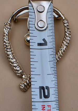 AMERICAN JEWELRY CHAIN CO. Silvertone Stethoscope Vintage Brooch