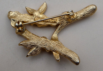 SARAH COVENTRY 1960's- 1970's Vintage ABC Collection/Bamboo Twigs/Floral Letter "A" Brooch