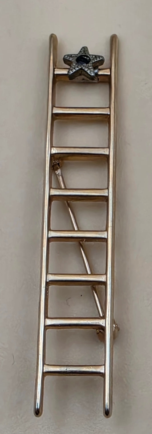 MARY KAY Goldtone "Ladder of Success" Vintage Brooch