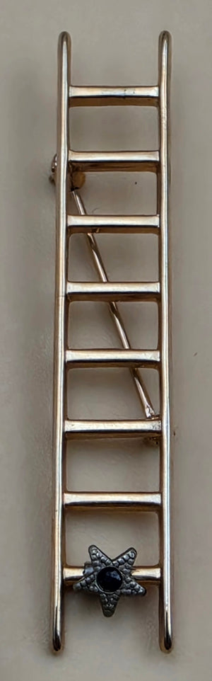 MARY KAY Goldtone "Ladder of Success" Vintage Brooch