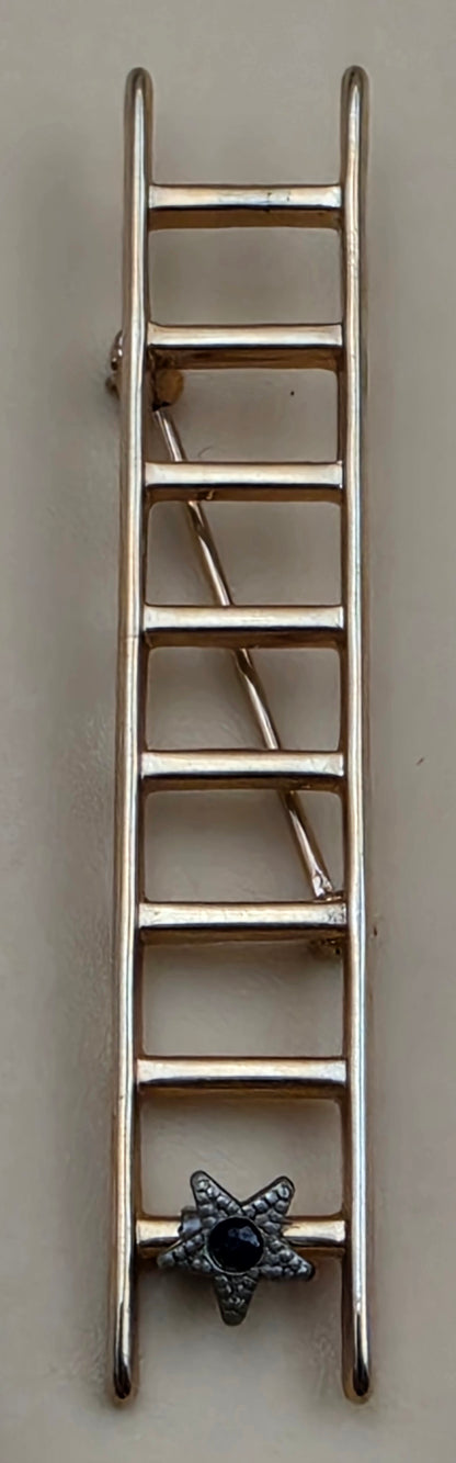 MARY KAY Goldtone "Ladder of Success" Vintage Brooch