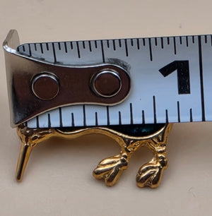 New Zealand Inlaid Kiwi Paua Shell/Gold Plated/1" Bird Brooch