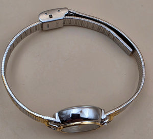 ADOLFO Vintage Goldtone/Silvertone/Heart Design Vintage Women's Adjustable up to 8" Watch
