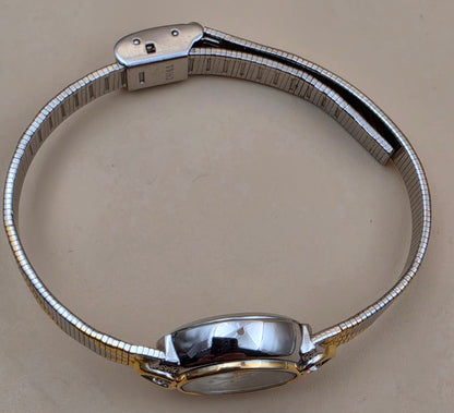 ADOLFO Vintage Goldtone/Silvertone/Heart Design Vintage Women's Adjustable up to 8" Watch