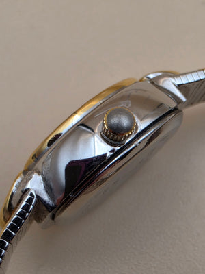 ADOLFO Vintage Goldtone/Silvertone/Heart Design Vintage Women's Adjustable up to 8" Watch