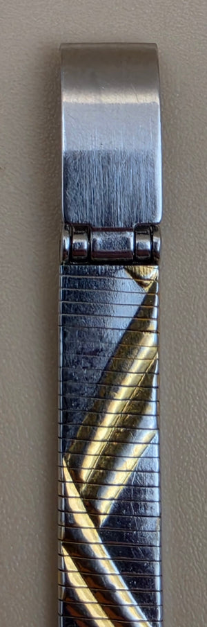 ADOLFO Vintage Goldtone/Silvertone/Heart Design Vintage Women's Adjustable up to 8" Watch