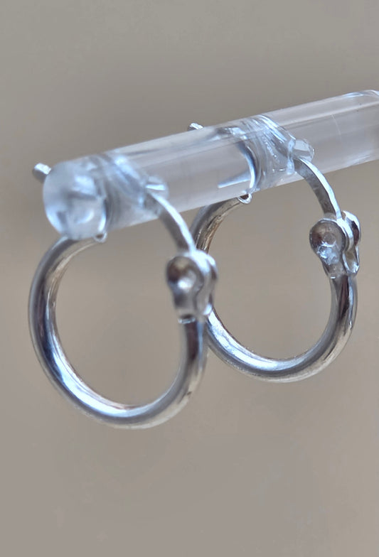 Sterling Silver Leverback .75" Hoop Earrings