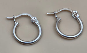 Sterling Silver Leverback .75" Hoop Earrings