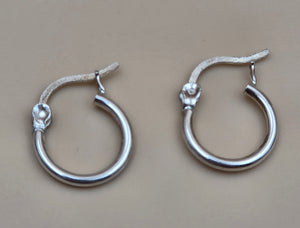 Sterling Silver Leverback .75" Hoop Earrings