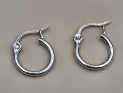 Sterling Silver Leverback .75" Hoop Earrings