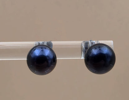 Set of 3 Pair Silver/Pink/Blue Iridescent Faux Pearl 8mm Bead Stud Earrings