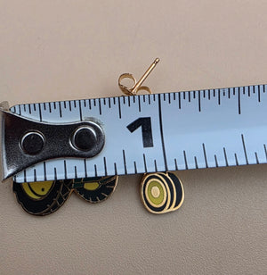 John Deere Styled Green/Yellow/Goldtone Tractor 1" Dangle  Earrings