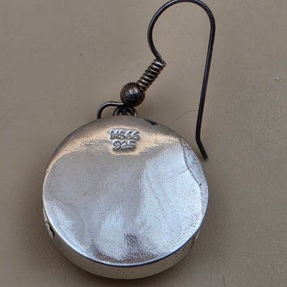 Sterling Silver/Cutout Moon and Stars 1.5" Dangle Earrings