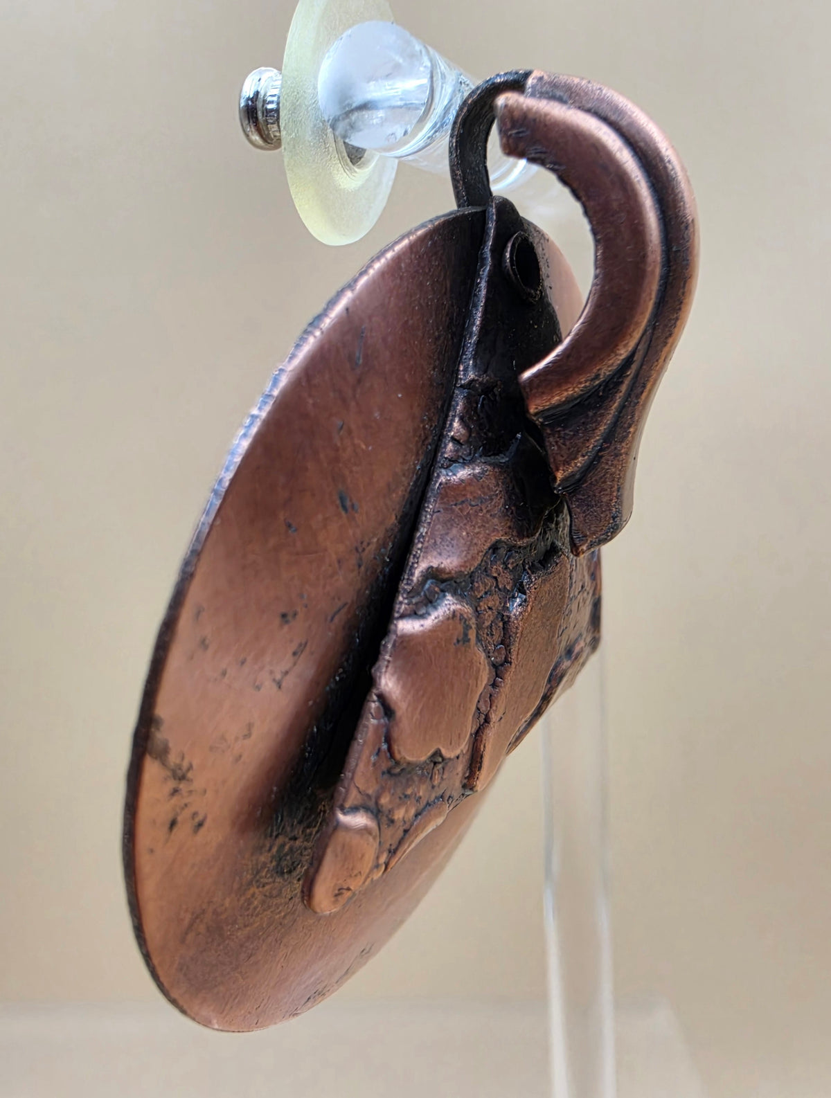 Copper Finished Round/Triangle Earrings