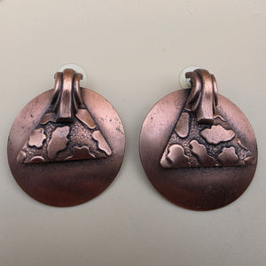 Copper Finished Round/Triangle Earrings