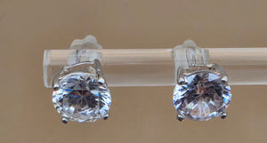 Sterling Silver/Zircon 7mm Stud Earrings
