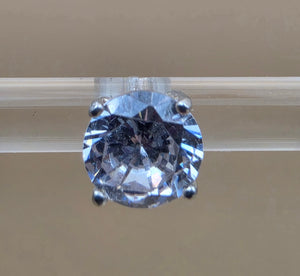 Sterling Silver/Zircon 7mm Stud Earrings