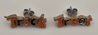 Halloween Trick or Treat Festive .75" x .5" Earrings