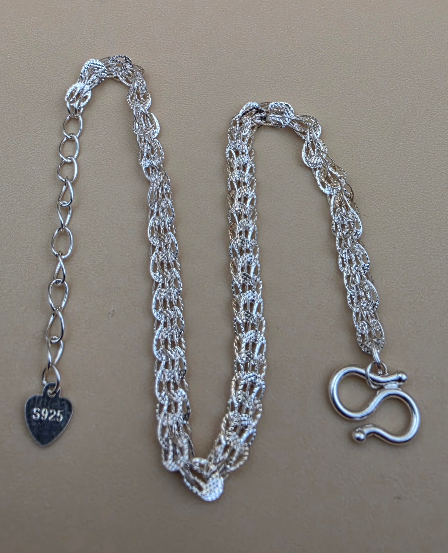 Sterling Silver Adjustable 7" Bracelet