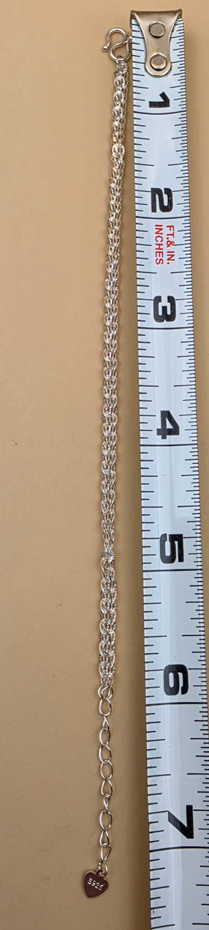Sterling Silver Adjustable 7" Bracelet