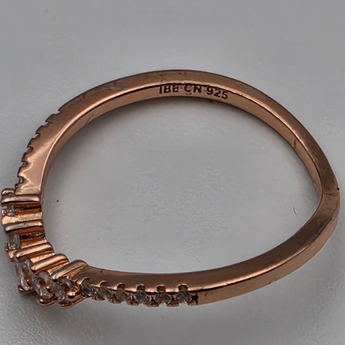 IBB Rose Gold Plated/Sterling Silver Ring Size  8