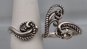 CAROLYN POLLACK Signed/Sterling Silver Double Ring Sizes 6.75 and 7.25
