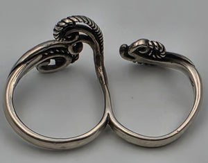 CAROLYN POLLACK Signed/Sterling Silver Double Ring Sizes 6.75 and 7.25