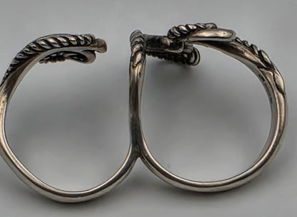 CAROLYN POLLACK Signed/Sterling Silver Double Ring Sizes 6.75 and 7.25