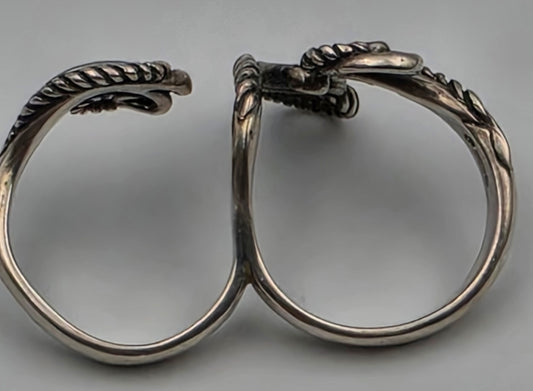 CAROLYN POLLACK Signed/Sterling Silver Double Ring Sizes 6.75 and 7.25