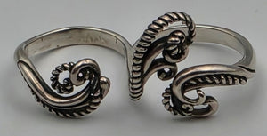 CAROLYN POLLACK Signed/Sterling Silver Double Ring Sizes 6.75 and 7.25
