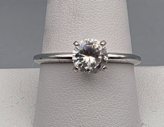 JOSEPH ESPOSITO Signed Cubic Zirconia Solitaire/Sterling Silver Ring Size 9.75