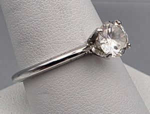 JOSEPH ESPOSITO Signed Cubic Zirconia Solitaire/Sterling Silver Ring Size 9.75