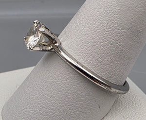 JOSEPH ESPOSITO Signed Cubic Zirconia Solitaire/Sterling Silver Ring Size 9.75