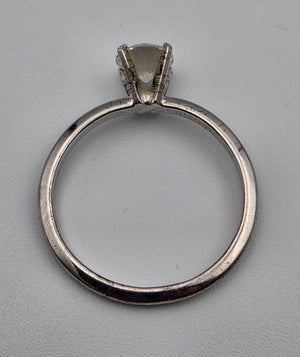JOSEPH ESPOSITO Signed Cubic Zirconia Solitaire/Sterling Silver Ring Size 9.75
