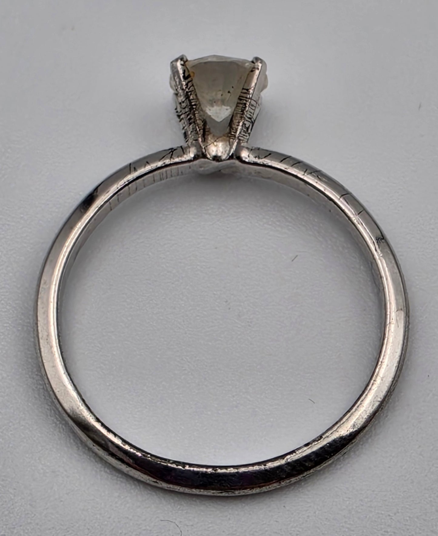 JOSEPH ESPOSITO Signed Cubic Zirconia Solitaire/Sterling Silver Ring Size 9.75