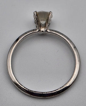 JOSEPH ESPOSITO Signed Cubic Zirconia Solitaire/Sterling Silver Ring Size 9.75