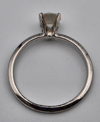 JOSEPH ESPOSITO Signed Cubic Zirconia Solitaire/Sterling Silver Ring Size 9.75