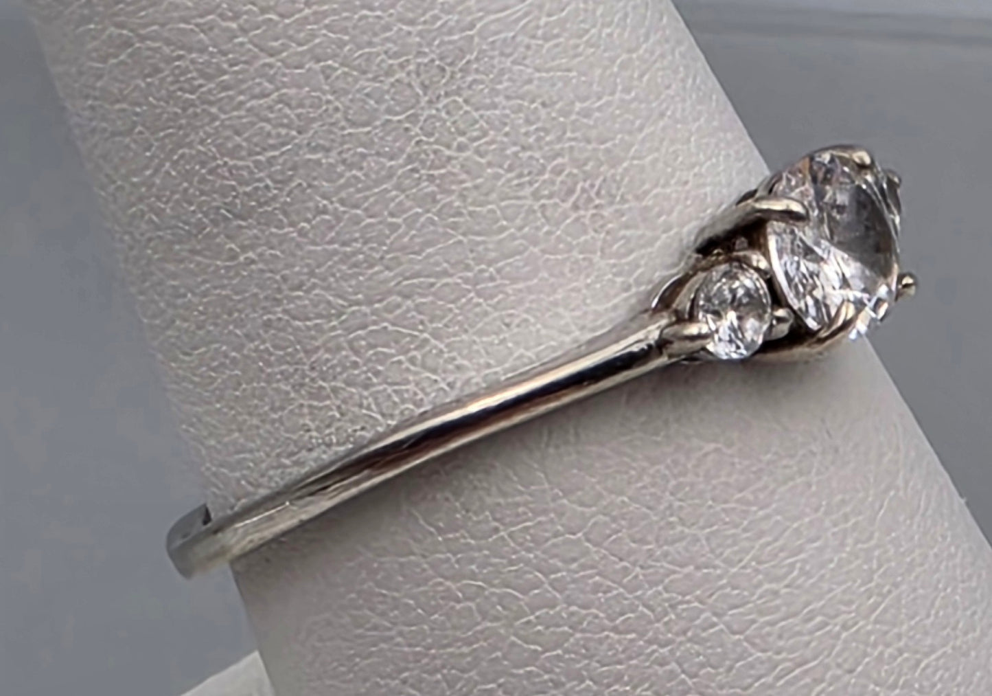 IBB Clear Zircon/Sterling Silver Solitaire Ring Size 8.75