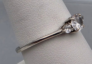 IBB Clear Zircon/Sterling Silver Solitaire Ring Size 8.75