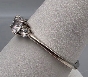 IBB Clear Zircon/Sterling Silver Solitaire Ring Size 8.75