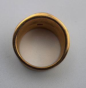 Gold Plated Mid Century Panther Ring Size 6