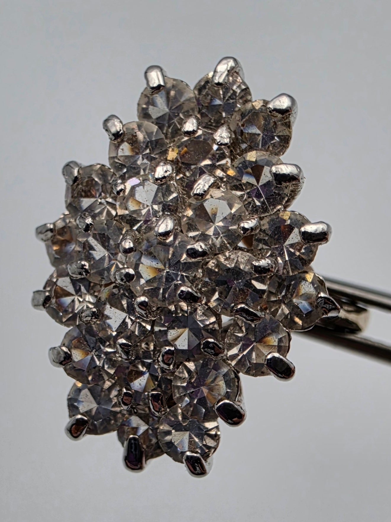 Vintage 18k Gold Electroplated Sterling Silver Cluster Ring Size 6.25