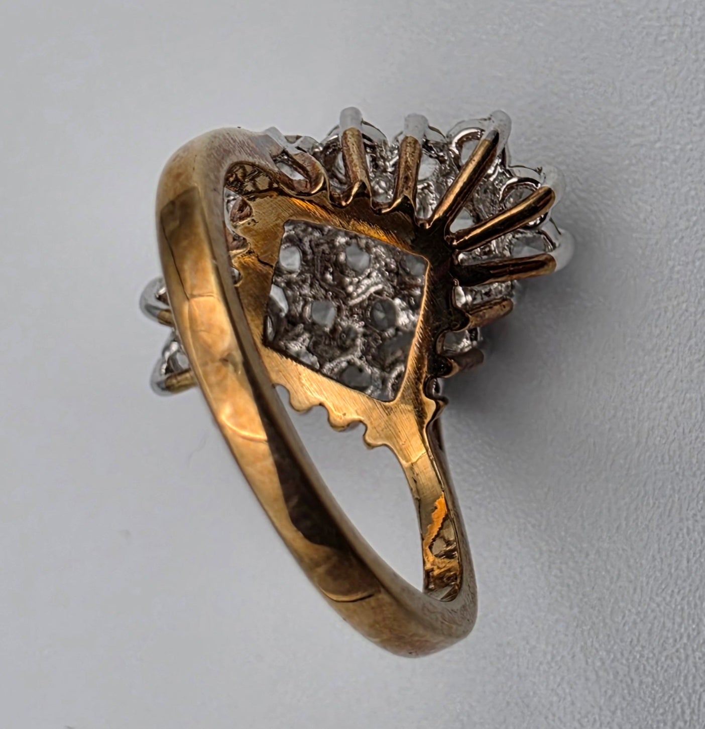 Vintage 18k Gold Electroplated Sterling Silver Cluster Ring Size 6.25